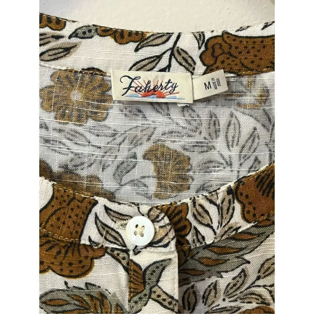 Faherty Juliet Button Down Blouse M - Picture 3 of 6